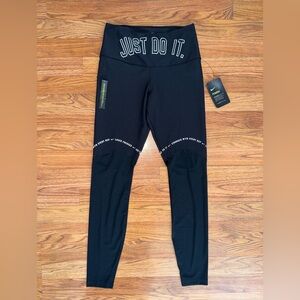 Nike Dri Fit 10 Less Plastic High-Waisted Leggings Just Do It Logo Black NWT